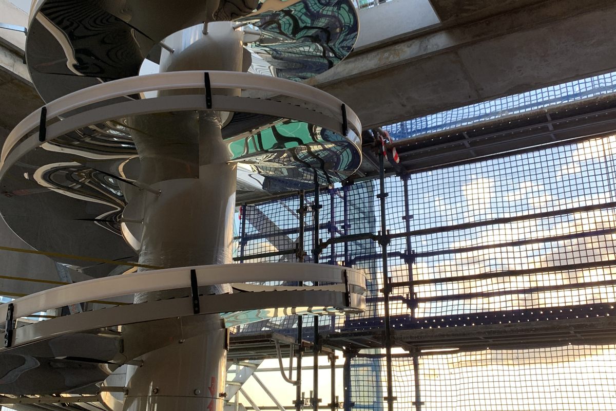 A NEXUS spiral conveyor being assembled.