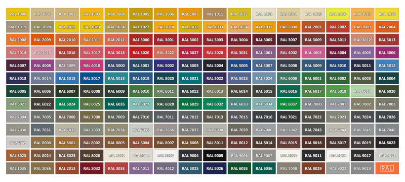 RAL COLOR CARD